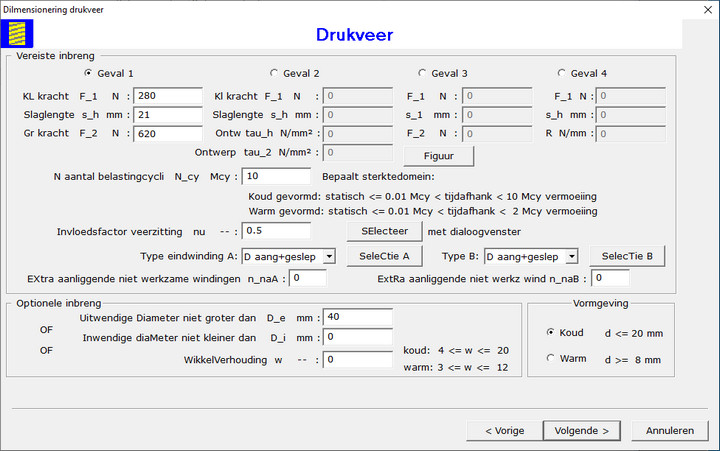 Compression Spring Design Dialog