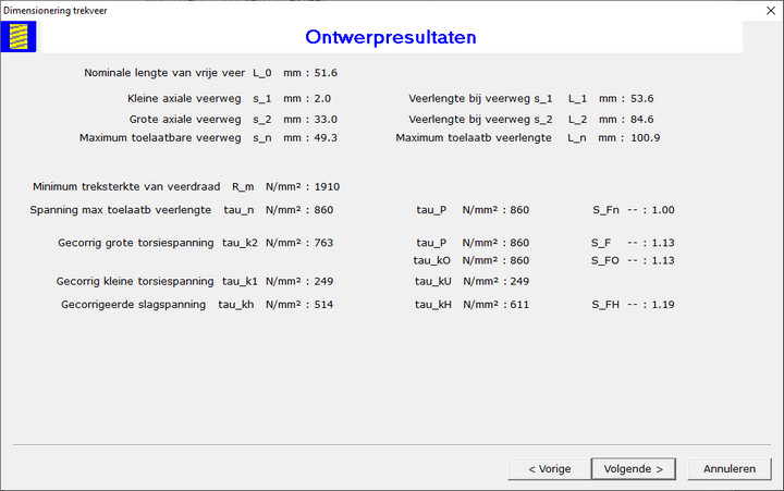 Extension Spring Design Dialog