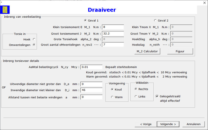 Dialoogvenster Ontwerp Torsieveer