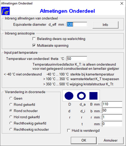 Grootte van onderdeel dialoogvenster