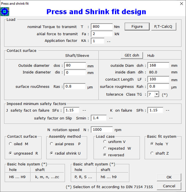 Press Shrink Fit Design Dialog Box