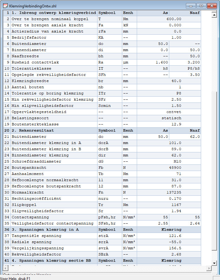 Ontwerp Klemringverbinding