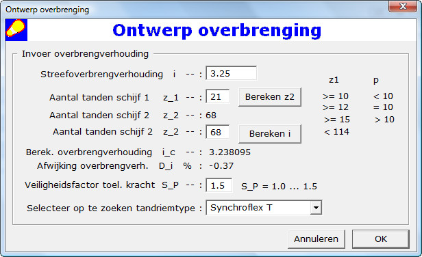 Dialoogvenster Ontwerpspecificaties